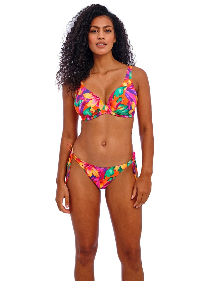FREYA SUN HAZE MANDARIN UNDERWIRE HIGH APEX BIKINI TOP & TIE BRIEF SET 30F / 8F - Image 1 of 1