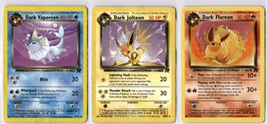 Dark Vaporeon, Jolteon, Flareon - 45, 38, 35/82 Team Rocket Regulars - HP/HP/MP - Picture 1 of 2