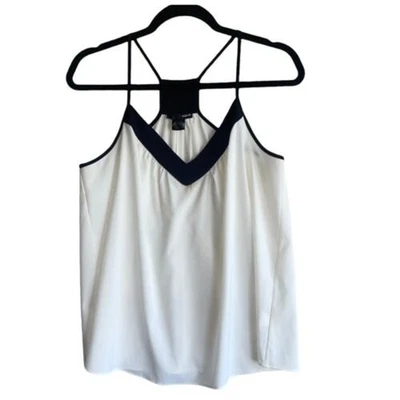 Blusa Aqua Casual Cami Top Mujer L Negra Escote en V Corredor Espalda Fluida Marfil Foto 1 de 4