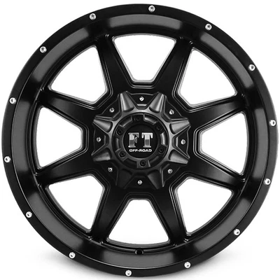 4 Wheels 17" FT2 17x9 6x114.3/6x139.7 Satin Black 0ET 78.3CB (FT2179121141390SB) - Image 1 of 3