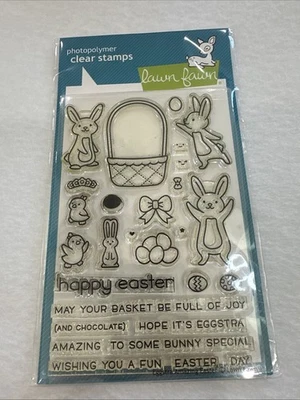 Estampillas transparentes de cervatillo de césped Eggstra increíble Pascua LF1884 Foto 1 de 4