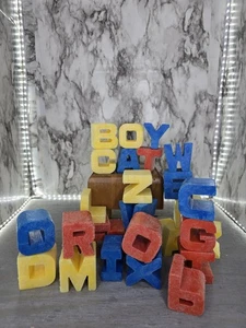 1971 Mattel Tuff Stuff Hard Plastic Chunky Alphabet Blocks- Set Of 26 - Picture 1 of 7