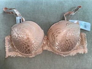 Rene Rofe Bra- Size 40C Underwire Molded Lightly Padded Blush Pink Lace/NWT - Picture 1 of 4