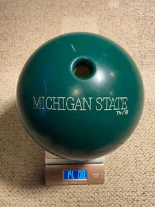 Michigan State University Spartans green bowling ball with bag 14 lbs 0.8 ozs - Picture 1 of 12