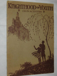 1932 NCWA KofY KNIGHTHOOD YOUTH KNIGHT CLUB OLD MEETING BOOK CHILD WELFARE PIN