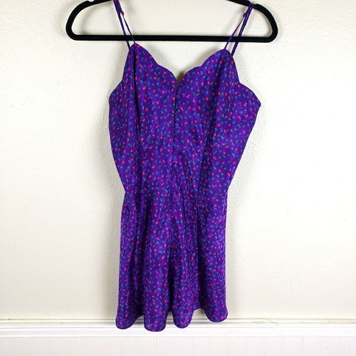 UNDERCOVER Mini abito slip donna Victoria Secret's etichetta oro astratto a pois viola taglia S