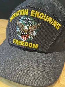 Operation Enduring Freedom Hat Cap Snapback Navy Blue Eagle Crest Adjustable - Picture 1 of 11