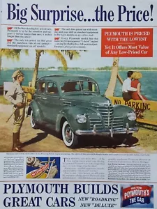 1939 Vintage Plymouth Print Ad. Große Überraschung... Der Preis! - Bild 1 von 1