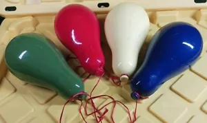 Vintage Set Of 4 Ceramic Balloons Wall Hanging Sculpture Green Red Yellow Blue - Picture 1 of 10