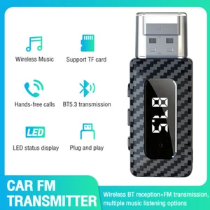 Kabelloser 3,5 mm/USB FM Transmitter Empfänger BT 5.3 für Auto AUX MP3 MP4 Freisprecheinrichtung - Bild 1 von 17