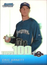 2010 (BREWERS) Bowman Chrome Topps 100 Prospects Refractors #TPC67 Arnett