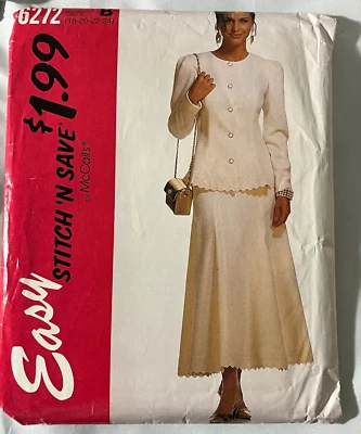 McCall's Sewing Pattern-#6272 Misses' Two Piece Dress-Stitch 'n Save-Size 18-24 - Image 1 of 3