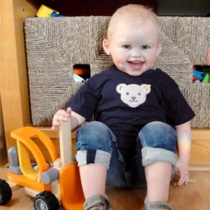 30in Reborn Baby Doll Toddler Smile Boy White Short Hair Birthday Gift Handmade - Picture 1 of 8