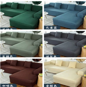 1-4 Seater Couch Fitted Sofa Covers Stretch Soild Slipcover Furniture Protector - Picture 1 of 21