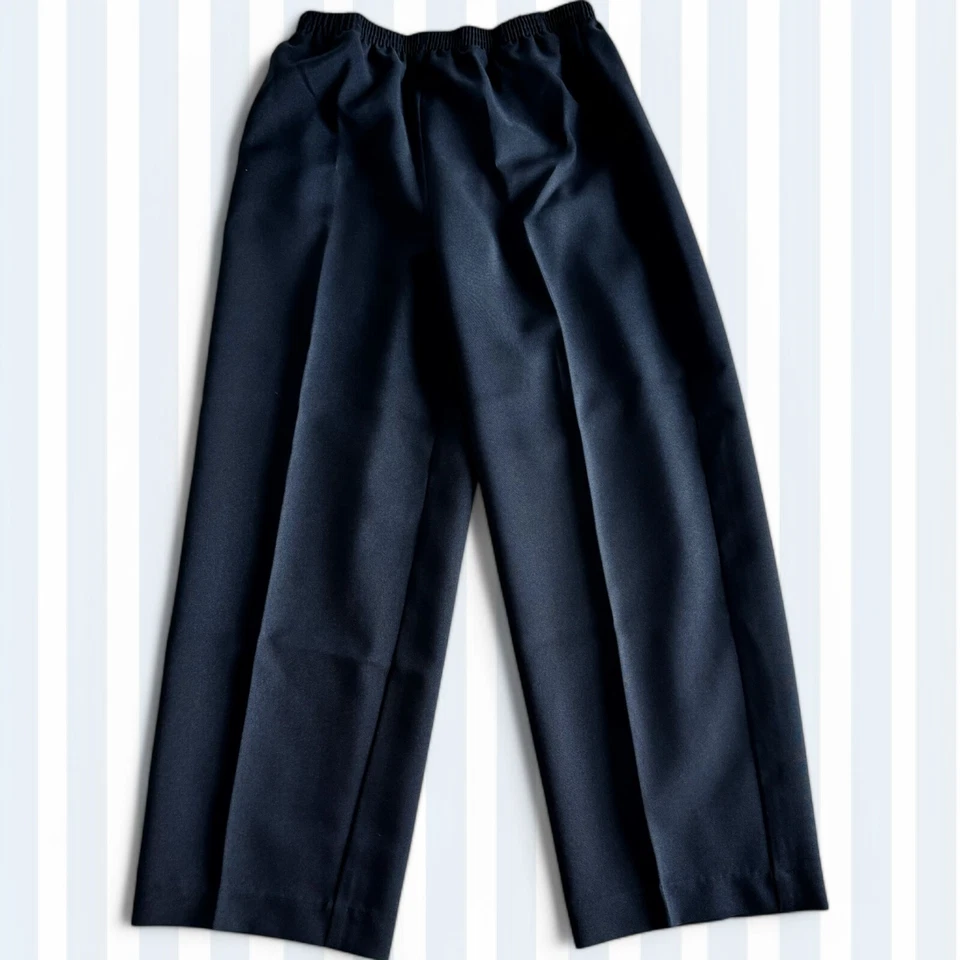 Blair Women's 12 Navy Blue Polyester Elastic Waist Pull On Pants Pockets - Image 1 of 4