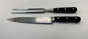 SHARP J.A. Henckels 8" Slicing/Carving Knife and Fork GOOD CONDITION - Picture 1 of 9