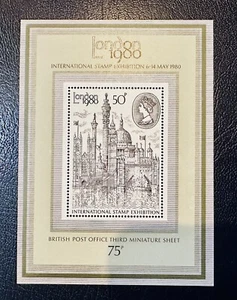 GB minisheet 1980 London International Stamp Exhibition Third sheet - Picture 1 of 1