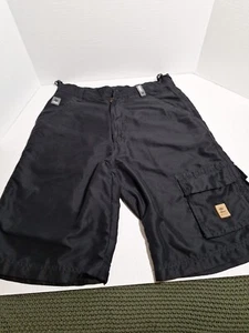 Jnco shorts Waist Size 28 Inseam 11 Black Polyester Cargo Pockets - Picture 1 of 7