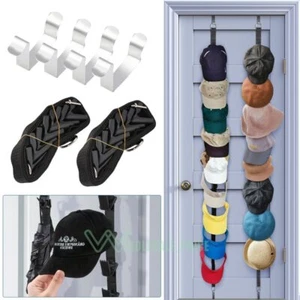 Baseball Cap Rack Holder 2 Row Organizer Hat Storage Door Closet Hanging Hook - Picture 1 of 12