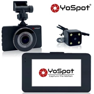 Grabadora de cámara de tablero doble frontal y trasera YoSpot verdadera 1080P Full HD - Imagen 1 de 9