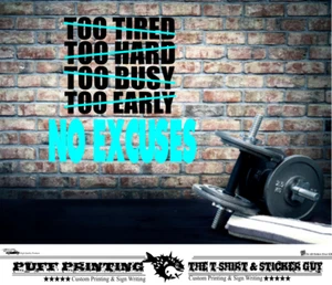 Home Office GYM Décor Motivational Wall Art Inspirational Quotes VINYL  STICKERS - Picture 1 of 2