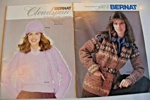 2 1980's Bernat Knit Crochet Pattern Booklets Cloudspun #265 Handicrafter #294 - Picture 1 of 6