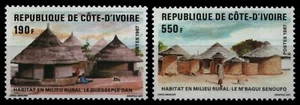 Costa de Marfil 1987 - Mi-Nr. 942-943 ** - Estampillada sin montar o nunca montada - Vivienda rural - Imagen 1 de 1