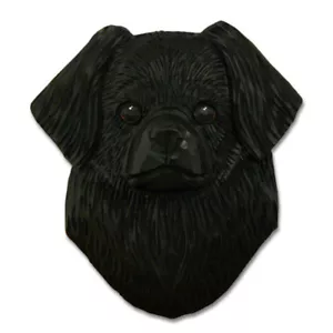 Tibetan Spaniel Head Plaque Figurine Black - Picture 1 of 1