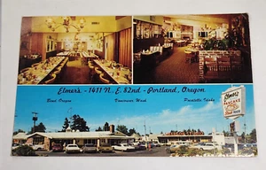 Postcard Elmer's Pancake & Steakhouse Portland Oregon Restaurant Vintage Chrome - Picture 1 of 3