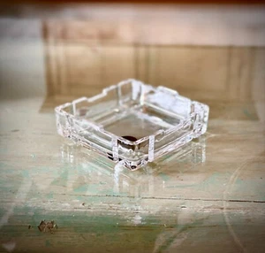 Mid Century Crystal ~ Men's Jewelry Valet Tray Dresser 3.5 x 3.5 x 1 ~ Italy - Picture 1 of 9