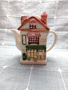 Vintage Cottage Tea Shop Decorative Hand Painted Tea Pot 16 Oz with Chimney Lid - Picture 1 of 9