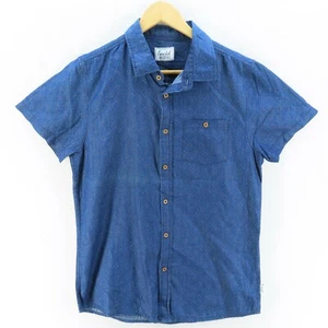 Lucid Shirt Mens Adult Size Large Blue Short Sleeve Button Up Casual - Picture 1 of 9