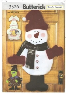 2001 Butterick 3326 Wall Hangings Snowman Bunny Witch sewing pattern uncut - Picture 1 of 3