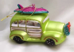 WOODY CHRISTMAS SURFERWAGEN GLAS WEIHNACHTSSCHMUCK NEU - Bild 1 von 5