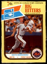 1987 DRAKE'S BIG HITTERS SUPER PITCHERS KEITH HERNANDEZ NEW YORK METS #10