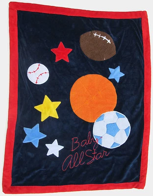 Детское сине-красное одеяло Koala Baby All Star Sports шерпа футбол баскетбол - Изображение 1 из 4