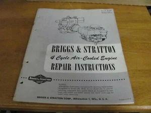 Briggs & Stratton MS-3854 Repair Instructions 4 Cycle Air Cooled Engines - Imagen 1 de 10