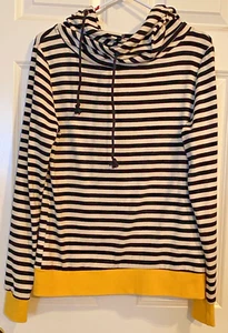 Ampersand Ave Mujer MEDIANA Sudadera con Capucha Amarilla Negra/BCA Rayas M - Imagen 1 de 4