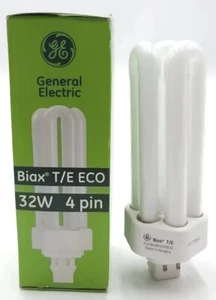 x10 GE F32TBX/841/A/ECO Biax T/E 32W 4 Pin Compact Fluorescent Lamp Lot 10 Bulbs - Picture 1 of 10