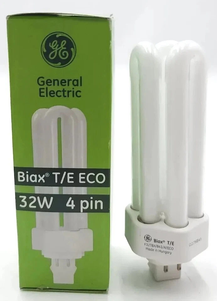 x10 GE F32TBX/841/A/ECO Biax T/E 32W 4 Pin Compact Fluorescent Lamp Lot 10 Bulbs - Image 1 of 4