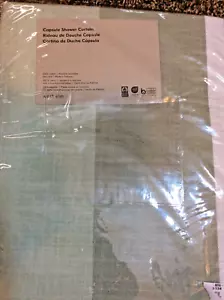 West Elm Kapsel Baumwolle Duschvorhang 72x74 Neu mit Etikett Süßwasser Blau MCM Neu mit Etikett! - Bild 1 von 1