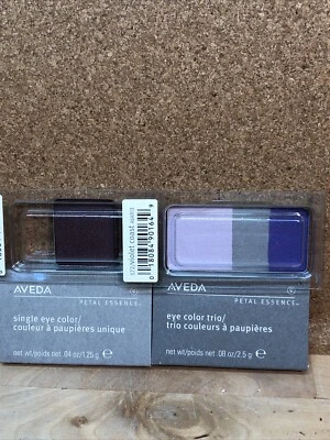 Aveda Eye Color Shadow Trio VIOLET COAST 172 Purple Gray & Single 937 Amethyst - Image 1 of 4