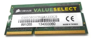 Corsair 4GB DDR3 SDRAM Memory Module 1333 MHz 204-pin SODIMM CMSO8GX3M2A1333C9 - Picture 1 of 1