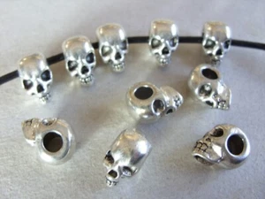 Hobbyauflösung DIY 10 Skull Totenkopf Schmuckherstellung silberfarben 13 x 10 mm - Bild 1 von 2