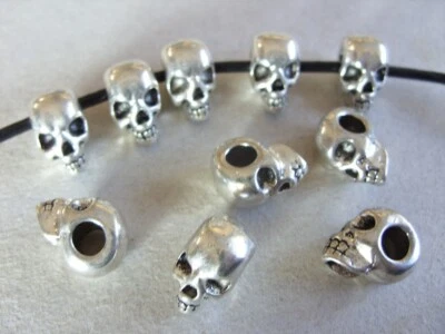 Hobbyauflösung DIY 10 Skull Totenkopf Schmuckherstellung silberfarben 13 x 10 mm - Bild 1 von 2
