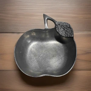 Pier 1 Pewter Dish Bowl Apple Shaped Teacher Gift Home Decor 4.5”x 4”Vintage - Picture 1 of 7