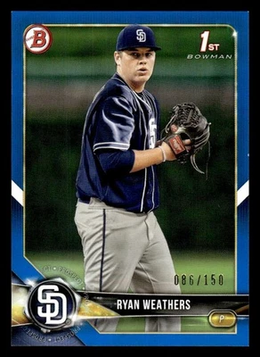 2018 BOWMAN DRAFT RYAN WEATHERS BD-182 BLUE 1ST RC 86/150 MINT SAN DIEGO PADRES - Image 1 of 2