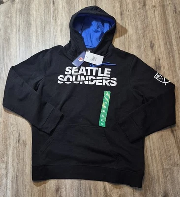 Seattle Sounders Black Hoodie Men's XL Pullover MLS Officially Licensed - Image 1 of 3