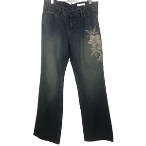 Stamp 10 Low Rise Jeans Straight  Embroidered Floral  Size 10 Western Denim - Picture 1 of 8