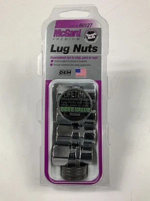 Tuercas Mcgard 60127 cromadas estilo vástago .490 4 piezas (tamaño 1/2"- 20 roscas) Foto 1 de 3